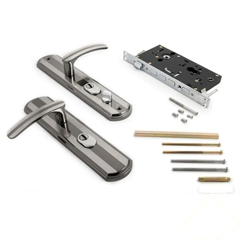 Замок врезной Palladium, правый, алюминий/сталь, цвет чёрный STLM-2193748