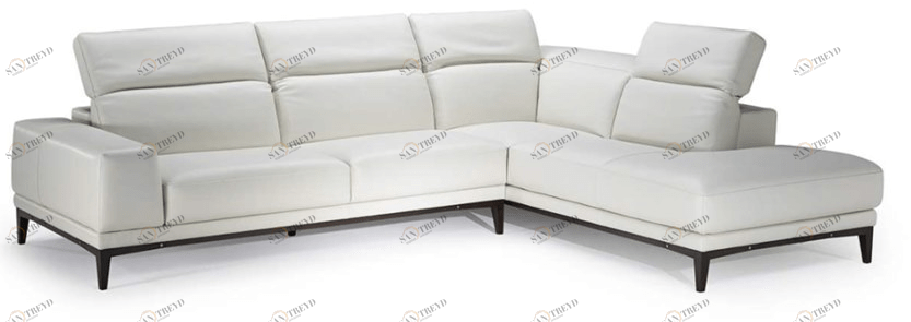 Natuzzi Секционный кожаный диван с шезлонгом с подголовником sun-id-1414934