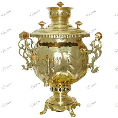 Самовар жаровый 4,5 л.(форма шар) покрытие латунь Santreyd 2692