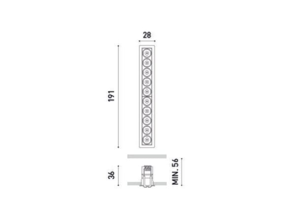 Алюминиевый утопленный светодиодный прожектор Arkoslight Black Foster Micro ARCH-00003196 - Вид №1