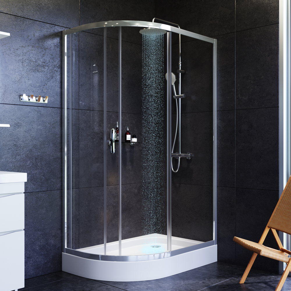 W83G-302U120CT Solo Slide 120 Душ. ограждение 120x80 стекло прозрачное проф хром глянц AM.PM Like - Вид №1