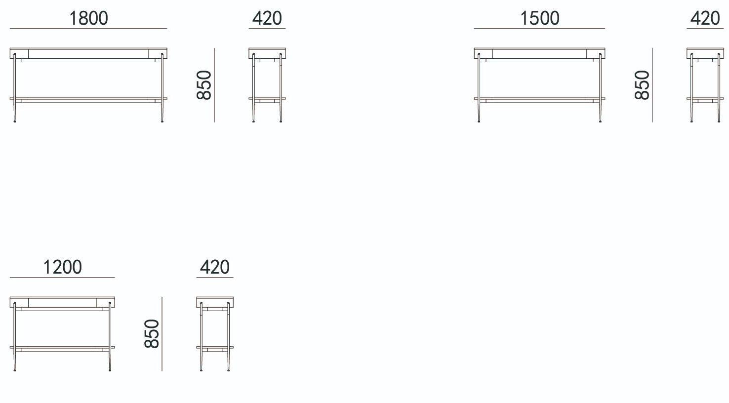 HC28 Cosmo Консоль из стали и дерева с полками  13c003  - Вид №2
