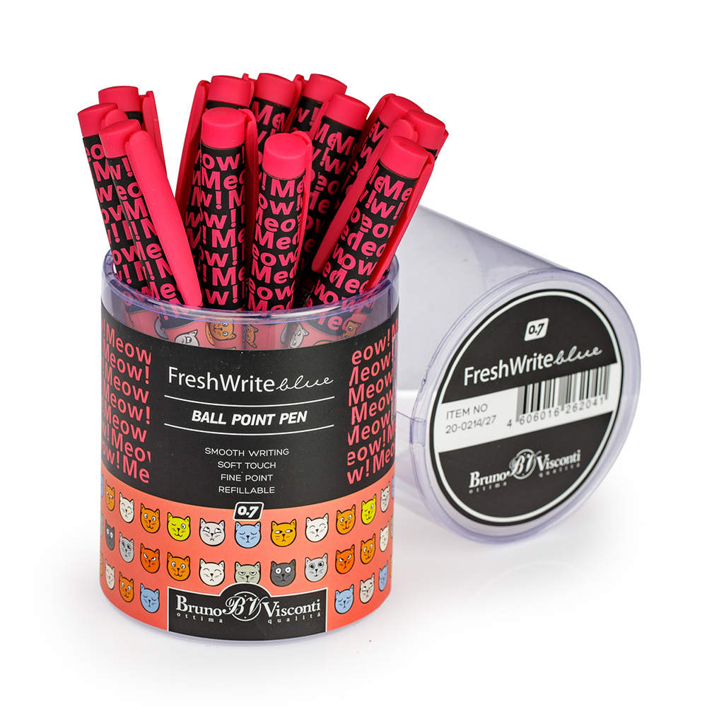 20-0214/27 ручка шариковая FreshWrite 0.7 мм "Озорные кошки" Bruno Visconti 