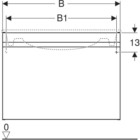 869556000 Шкафчик для встраиваемой раковины Geberit Renova Plan, с одним выдвижным и одним внутренним выдвижным ящиком Geberit  - Вид №3