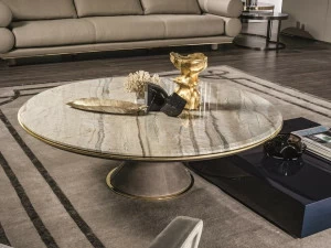 Longhi Круглый журнальный столик из мрамора Loveluxe 2018 – illusion collection Y 729