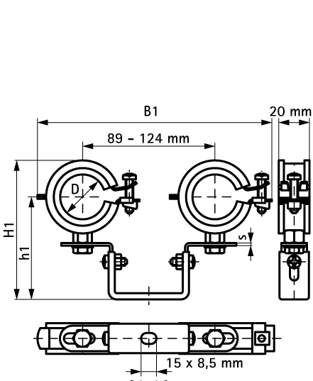 3393235 BIS Duplo KSB1 Двойные хомуты с epdm для труб отопления walraven  - Вид №1