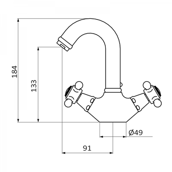 211120 PREMIUM Черный 1866 моноблочный Умывальник Черный GRB MIXERS  - Вид №1