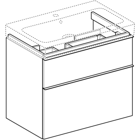 840360000 Шкафчик для раковины Geberit iCon, с двумя выдвижными ящиками Geberit  - Вид №1