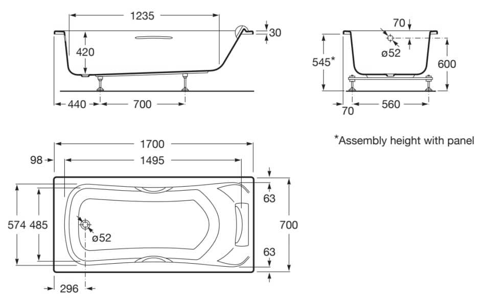 Утопленная акриловая прямоугольная ванна Roca BECOOL 2480 / 2483 ARCH-00106737 - Вид №5