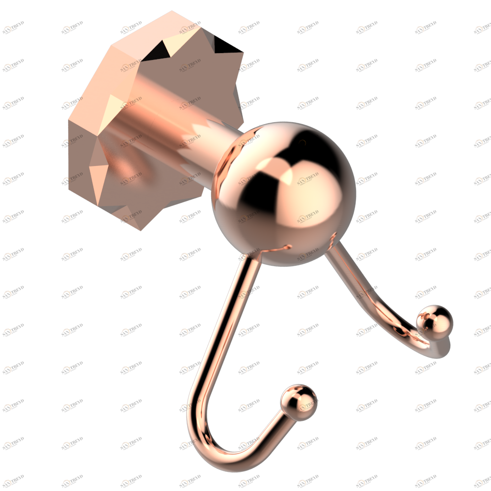 U2P-512 Крючок двойной Thg-paris Nihal porcelaine noire Розовое золото U2P-512 CAT.F