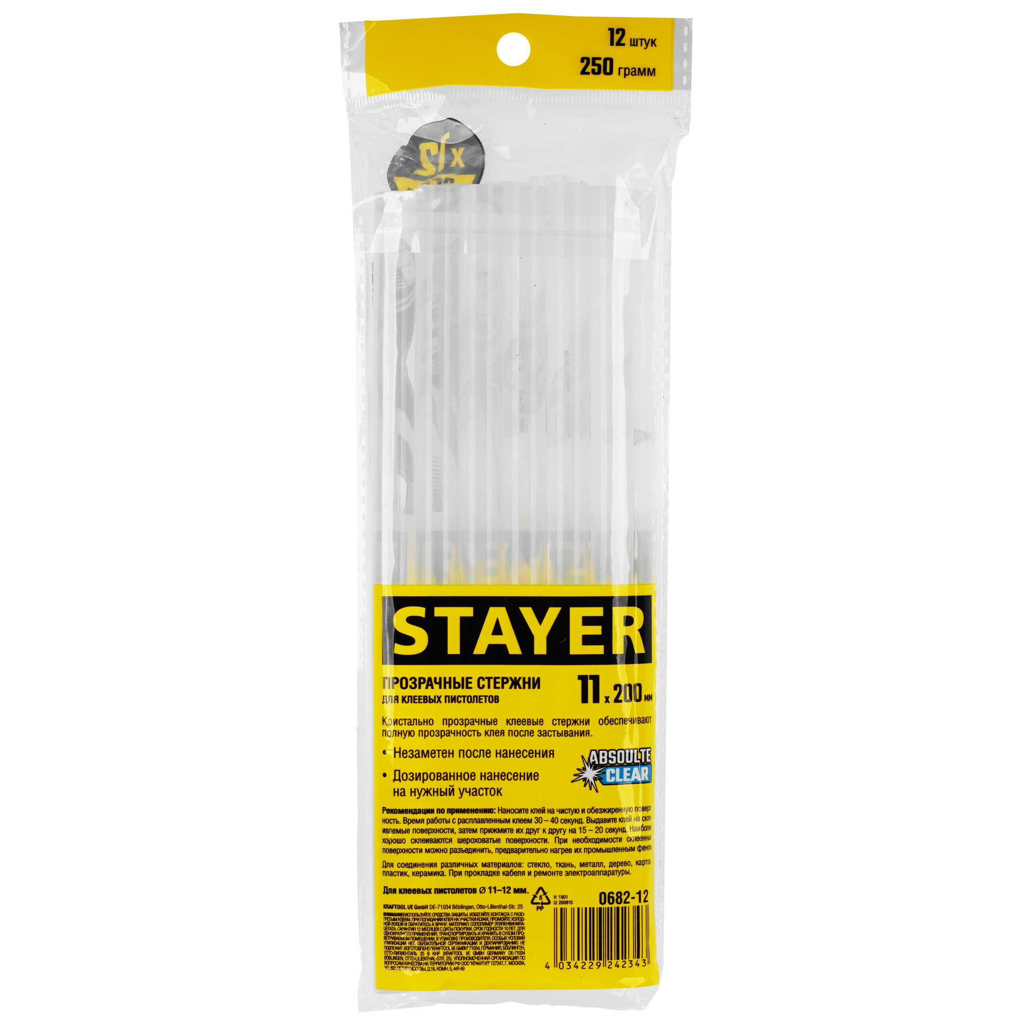 Стержни клеевые Stayer Cristal 0682-12 прозрачный 9174700 STDN-0129439 - Вид №1