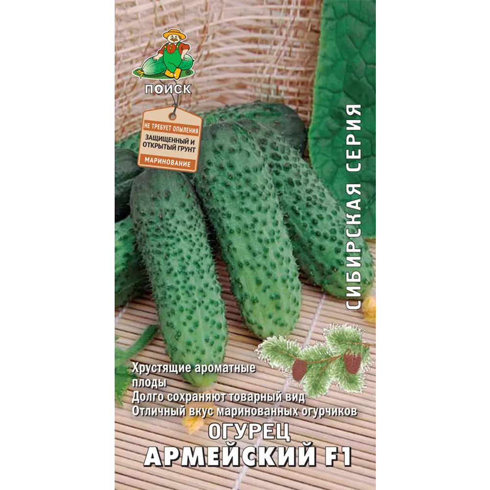 Семена огурца «Армейский» F1 от ПОИСК — ранний урожай для теплиц и открытого грунта 83123503 STLM-0950222