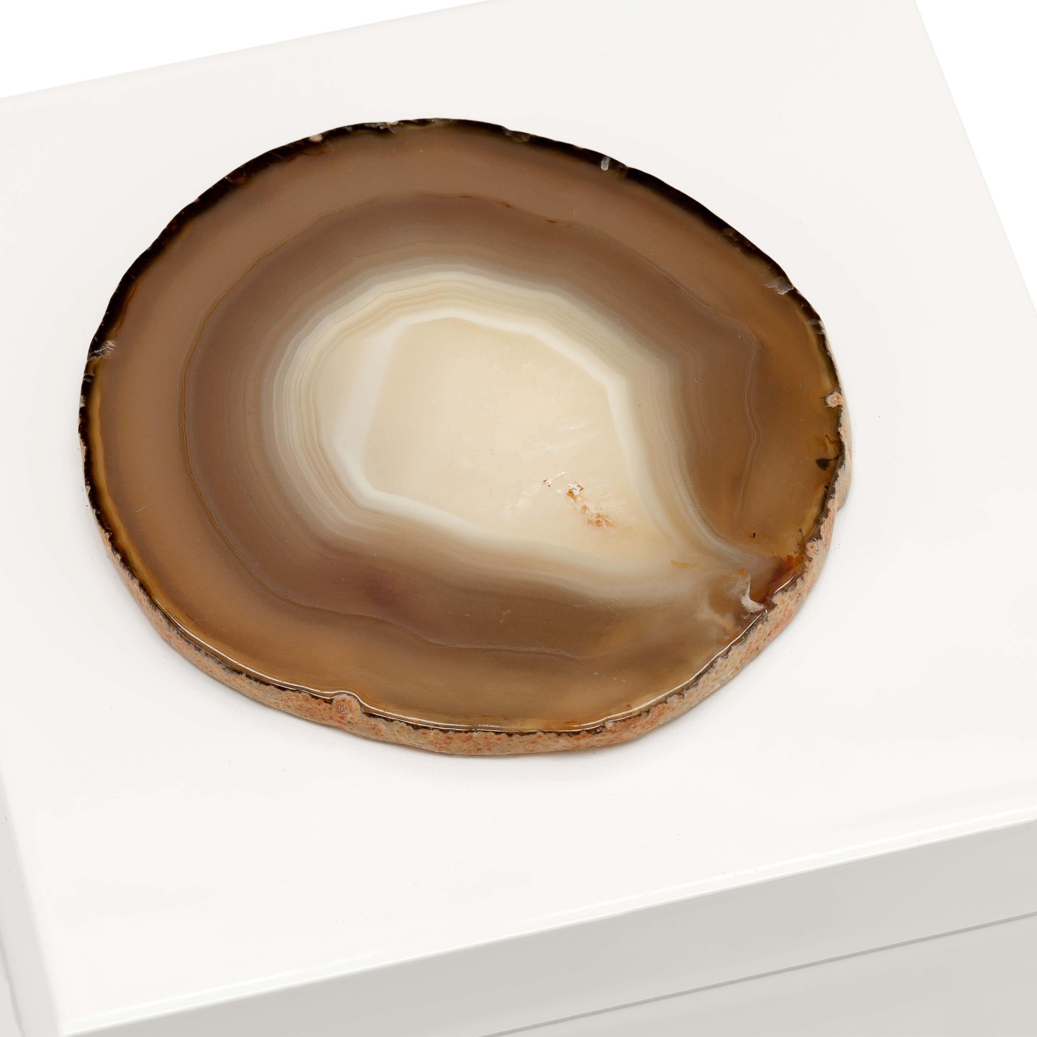 600627-WR ABHIKA КОРОБКА КАМЕНЬ ДЕКО WHITE/RED  - Вид №1