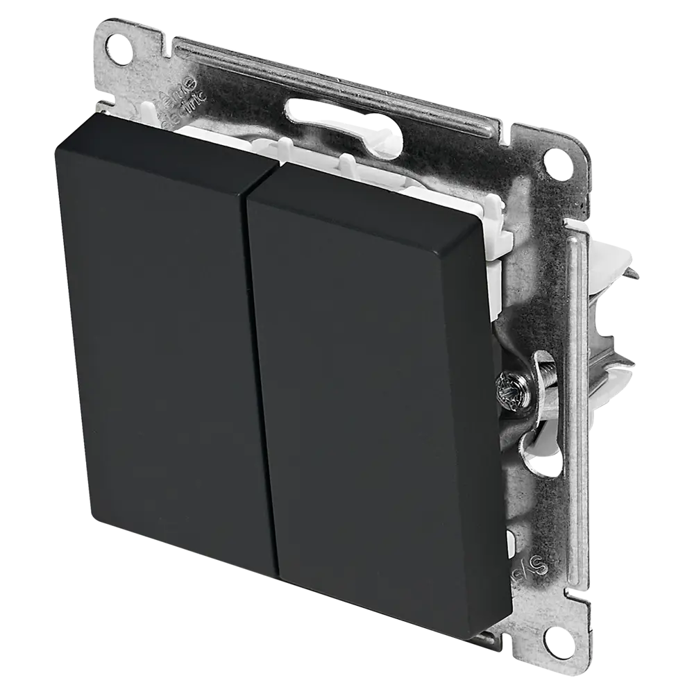 Выключатель встраиваемый Systeme Electric AtlasDesign 2 клавиши цвет базальт 89457206 STLM-2099261 - Вид №1