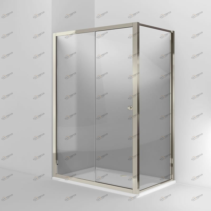 Дверь Arcade 1400mm раздвижная с боковым экраном 900mm, никель [ARC47 + ARC53] Arcade Burlington ARC47A, ARC47B, ARC53