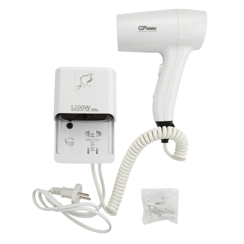 GFmark - Фен для волос ПРОФИ, СУПЕР, в ванную комнату с РОЗЕТКОЙ. 1200W, код: 6812  - Вид №9