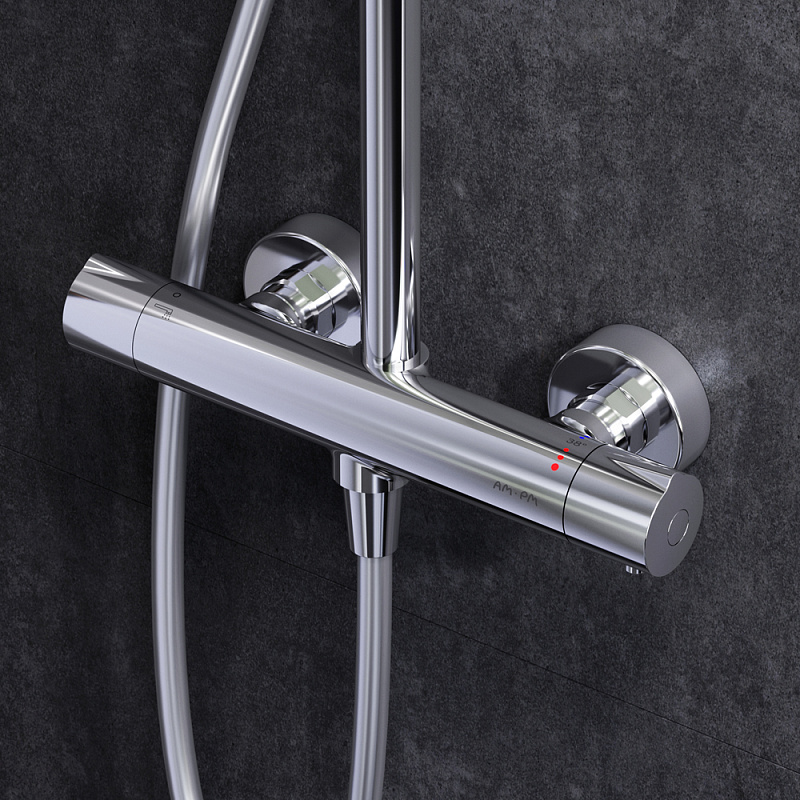 F0790420 душ.система набор: смеситель д/душа с термостатом верхн. душ d 220 мм ручн.душ 3 ф-ц AM.PM Gem - Вид №2