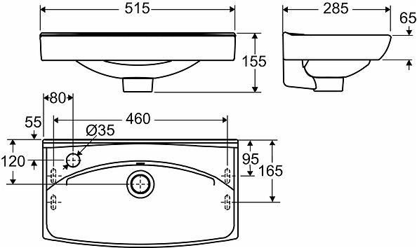 15087 Подвесная раковина настенная прямоугольная IFO  - Вид №5