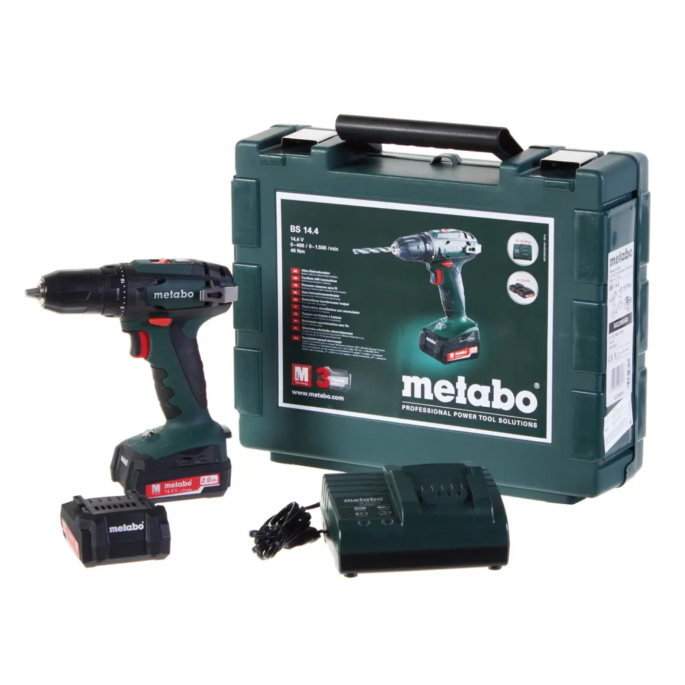 Дрель-шуруповёрт аккумуляторная Metabo BS 14.4 602206540, 14.4 В Li-ion 2х2 Ач 17883567 STLM-2171878  - Вид №3