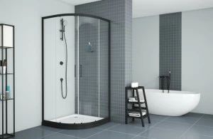 Душевое ограждение две раздвижные двери (без поддона) BLACKLINE BS090.1201B bravat