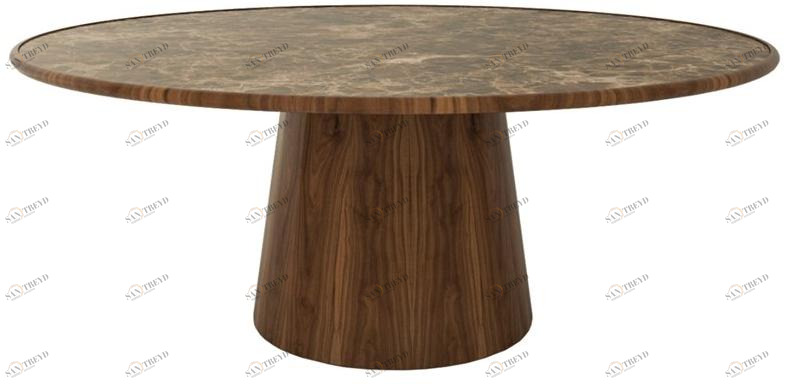 ANA ROQUE INTERIORS Круглый стол с мраморной столешницей и деревянной основой Urban sun-id-1449182