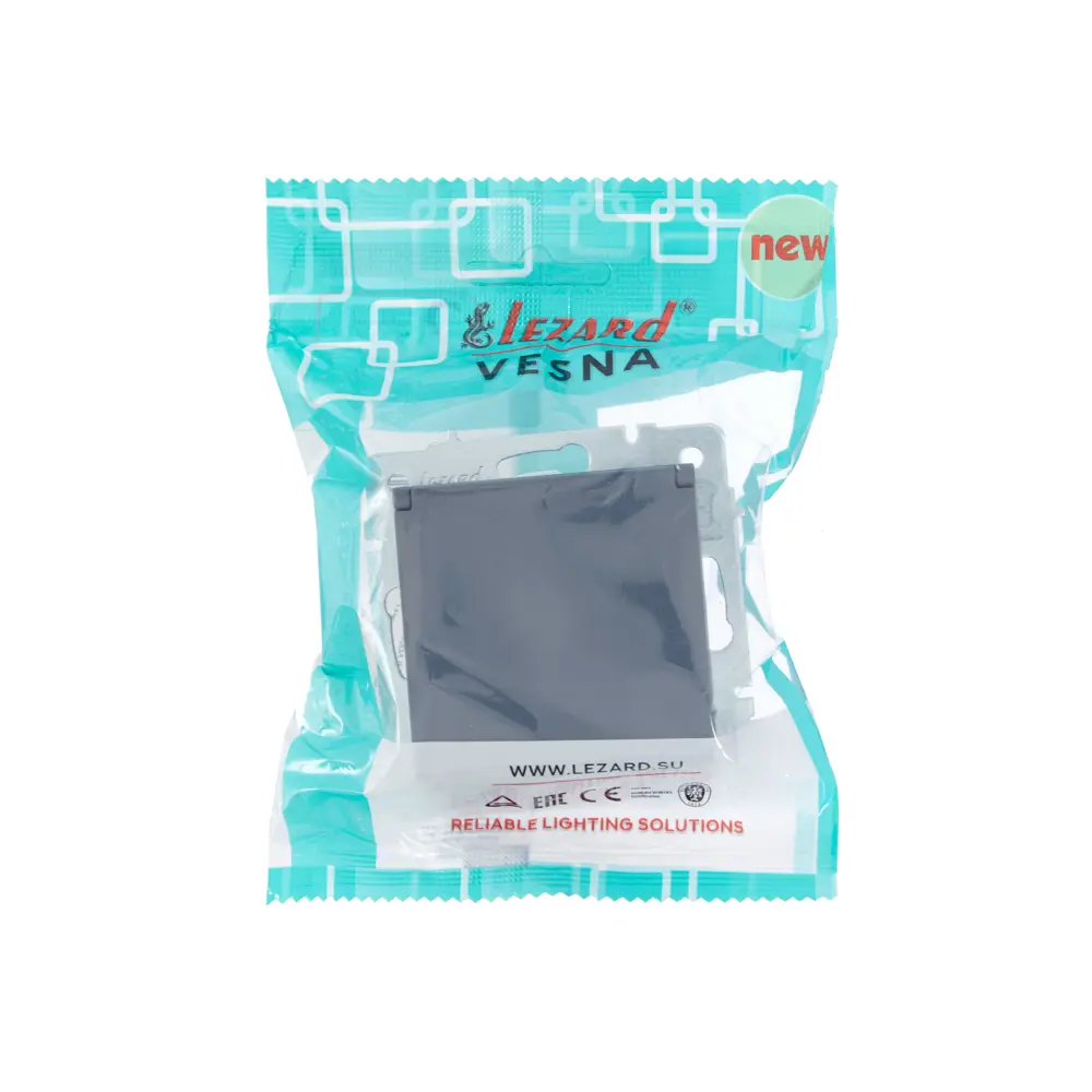 Розетка встраиваемая Lezard Vesna 742-3488-123B с заземлением с крышкой цвет графит 87103765 STLM-2062587 - Вид №5
