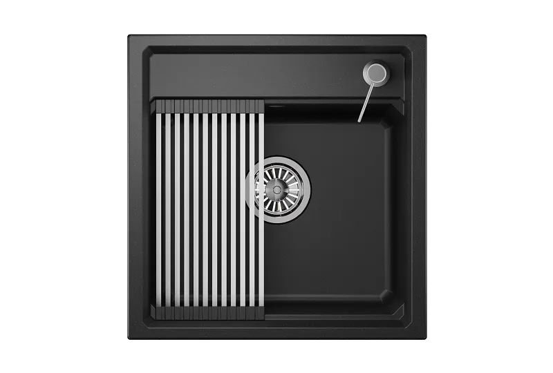 KS-5002, ЧЁРНЫЙ кухонная мойка, кварц GRANULA Kitchen Space 5002-ST294 - Вид №1