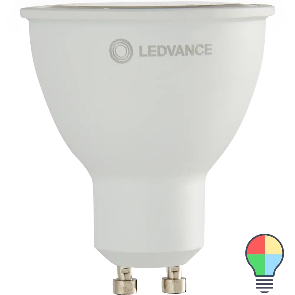 Лампа умная светодиодная Ledvance Smart Plus GU10 220-240 В 5 Вт спот матовая 350 лм, изменение цвета RGB 84515118 STLM-2044059 