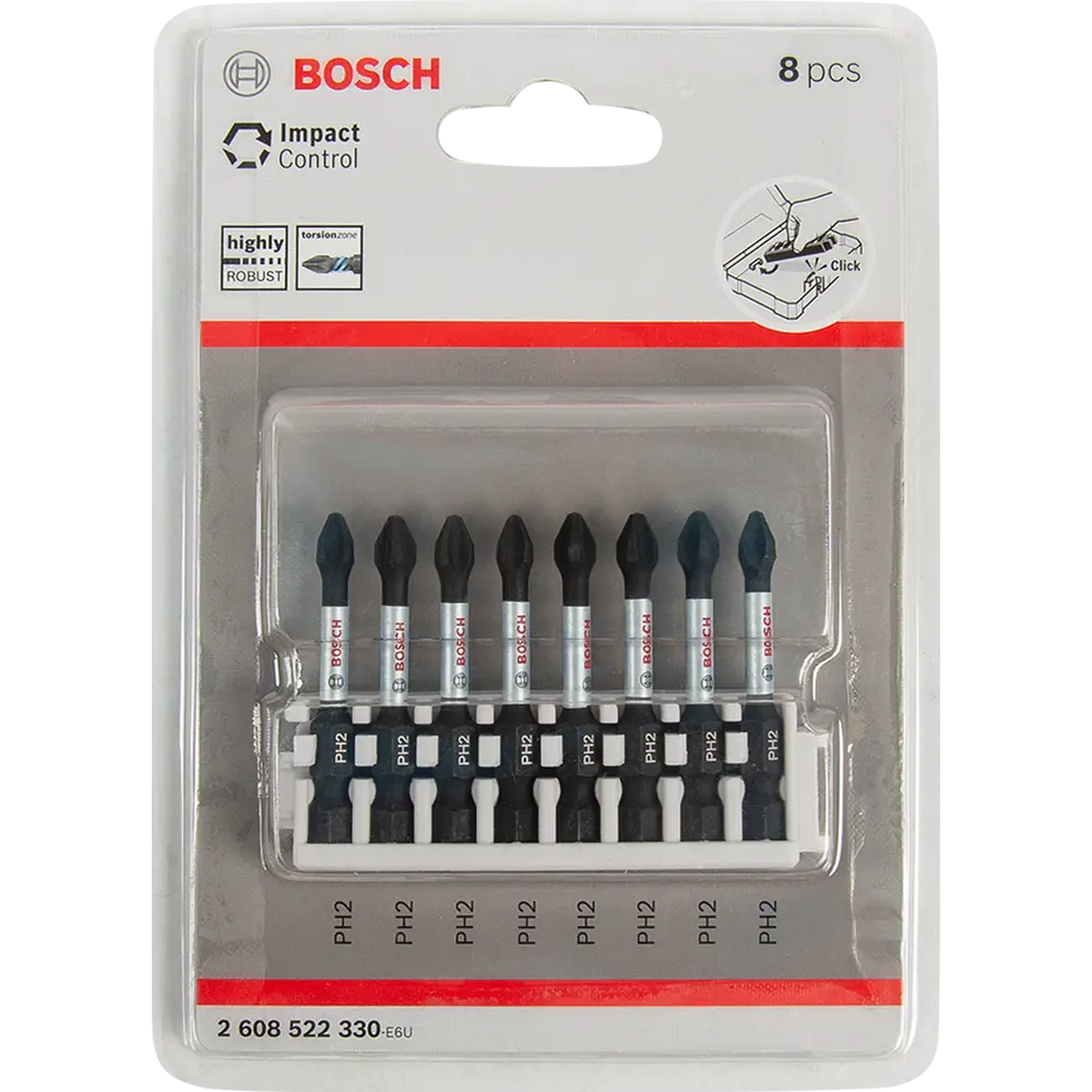 Бита ударная крестовая Bosch Impact Control 2608522330 PH2x50 мм, 8 шт. 80139566 STLM-2051575 BOSCH PROFESSIONAL  - Вид №2