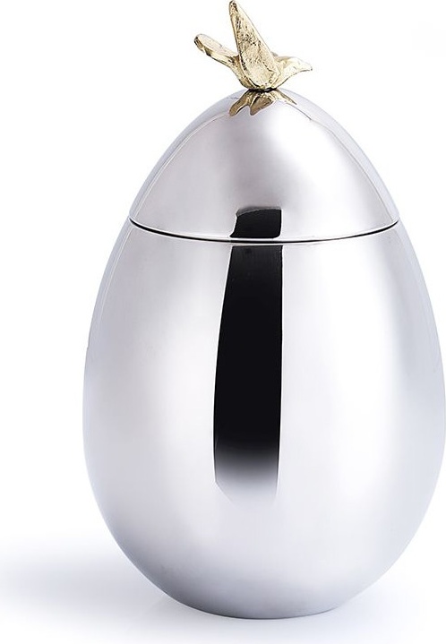 10642336 Michael Aram Банка с крышкой Michael Aram "Голубь мира" 18см (серебрист.) Сталь нержавеющая 