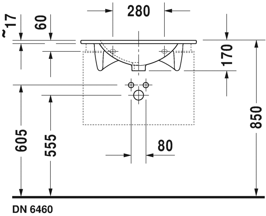 0499630030 Подвесная раковина настенная овальная Duravit Darling New - Вид №2
