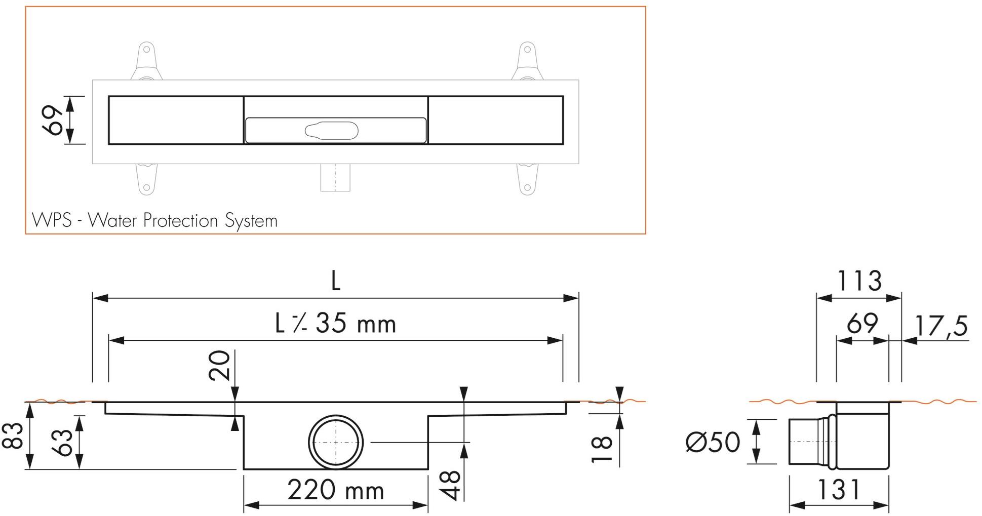 ESS Easy Drain Слив для душа Modulo taf sun-id-1405797 - Вид №2
