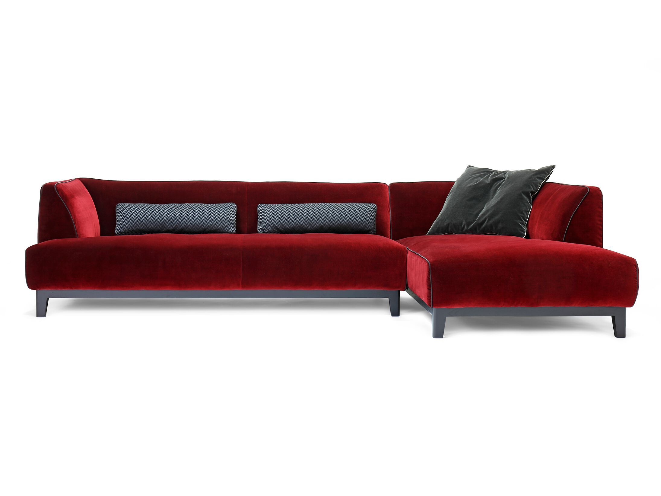 Модульный бархатный диван с полуостровом Borzalino Greg ARCH-00087522