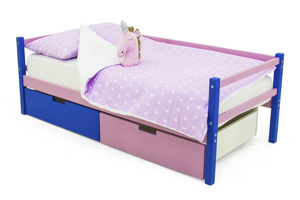 Детская кровать-тахта Svogen синяя, лаванда БЕЛЬМАРКО  326833 Синий;розовый Santreyd  - Вид №2