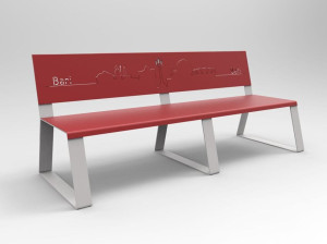 Стальная скамья со спинкой