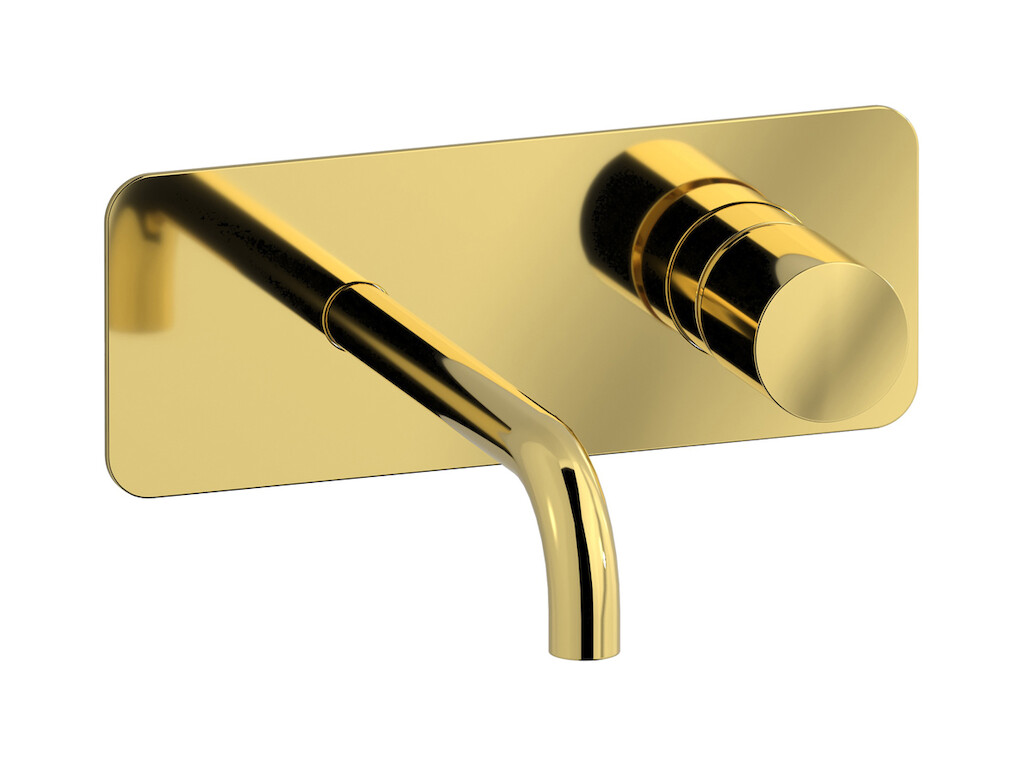 Встроенный в стену смеситель для раковины на 2 отверстия в комплекте с донным клапаном WE ARE IB rr206oo Gold Brera