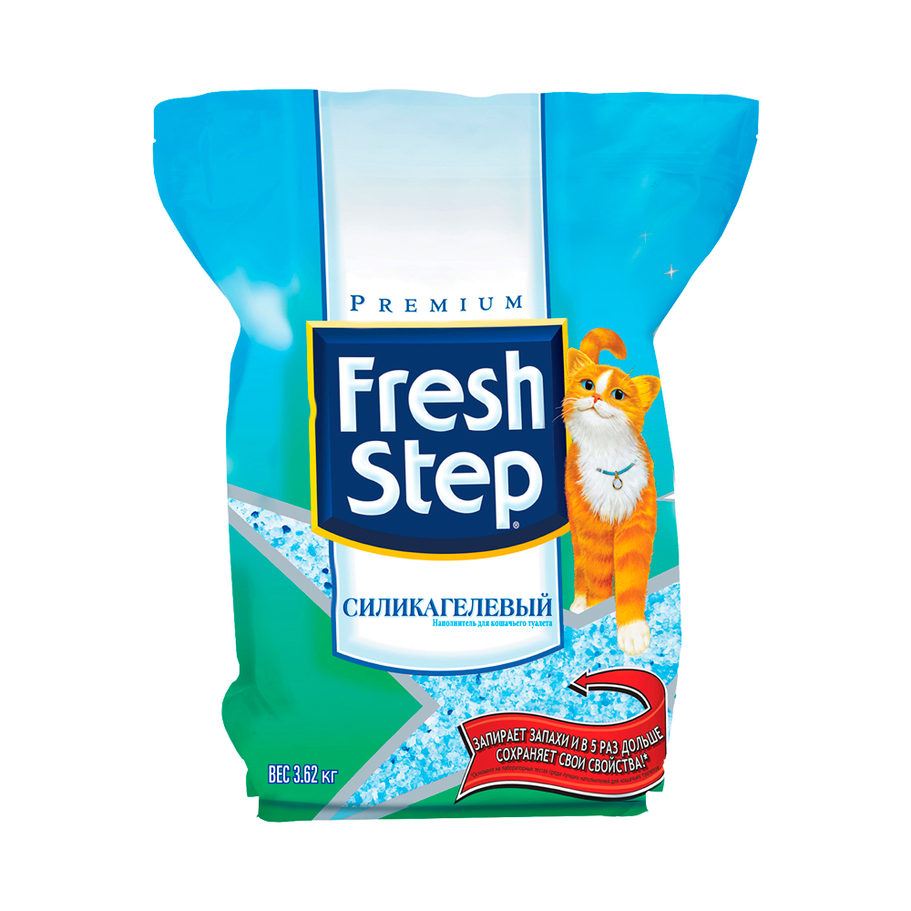 Т00001989 Наполнитель для кошачьего туалета силикагелевый впитывающий 3,62кг Fresh Step 