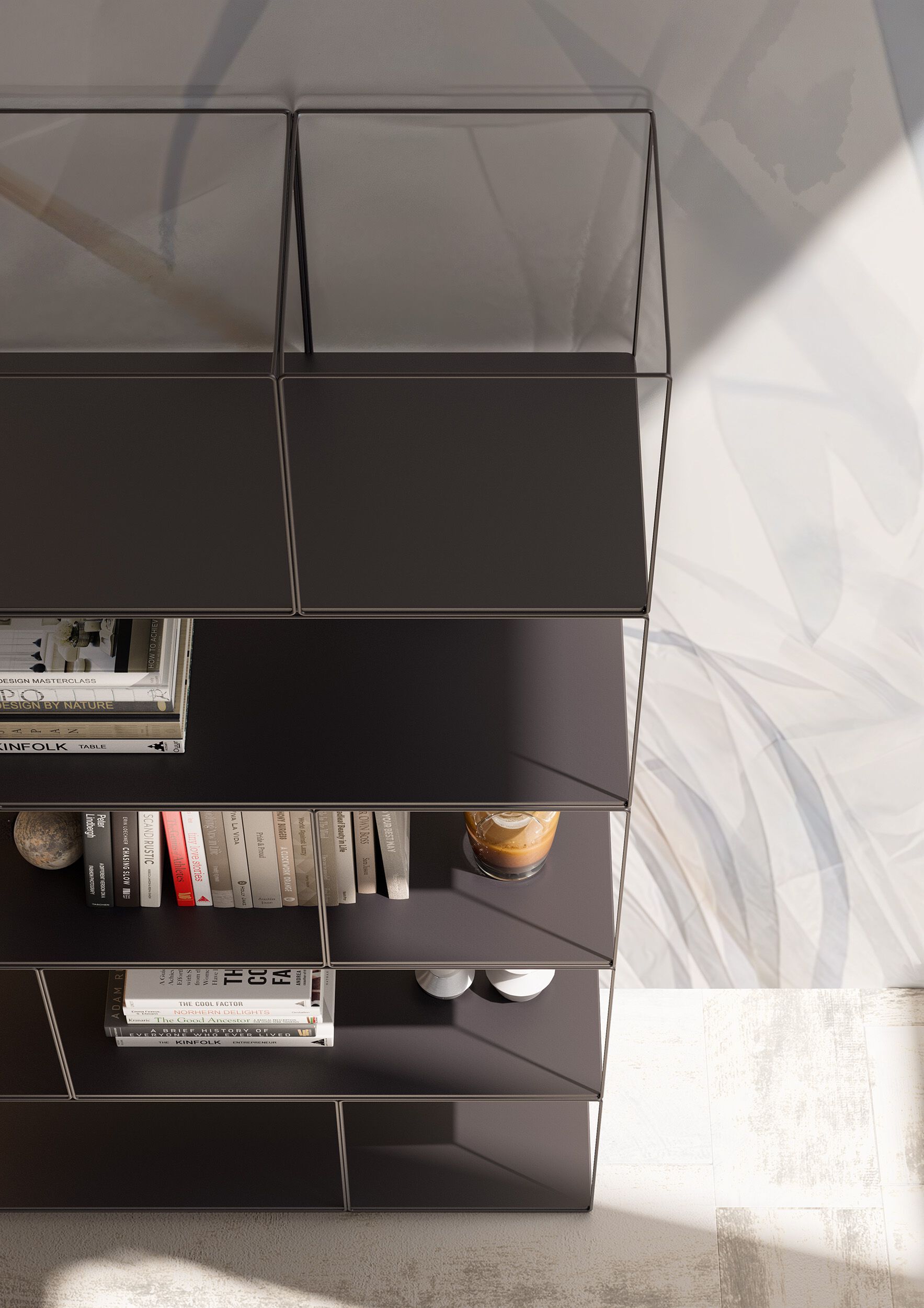 Книжный шкаф из железного прута Pipedesign Qubo ARCH-00076708 - Вид №2