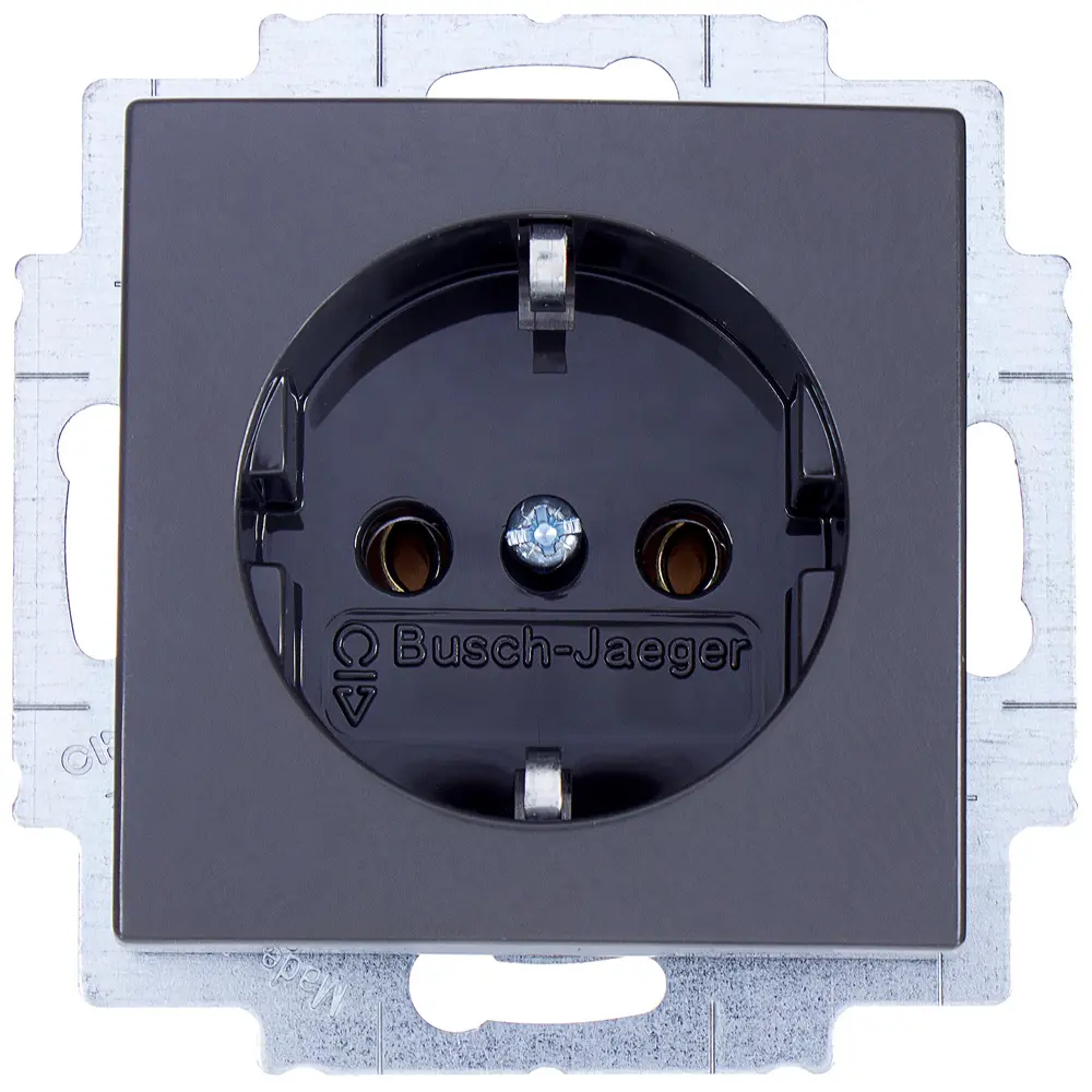 Розетка ABB BJB Basic 55 Шато с заземлением цвет чёрный 14303150 STLM-2191049