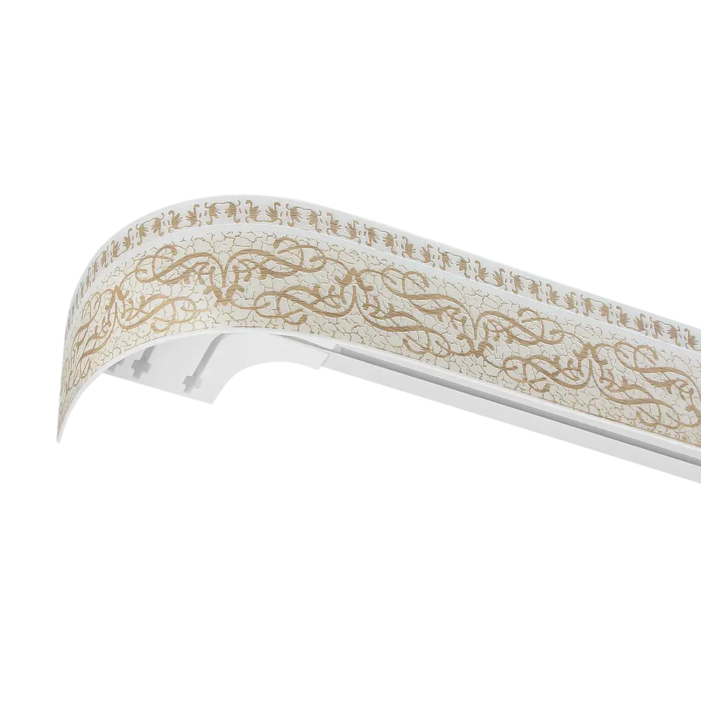 Карниз трехрядный Прима 240 см пластик цвет ваниль DOMLEGRAND STLM-2119139