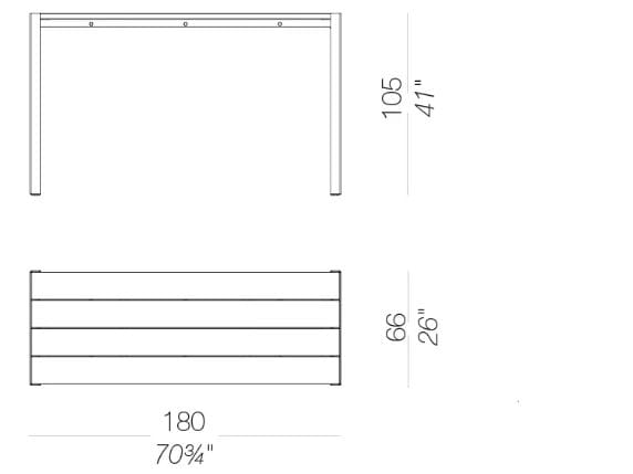 Деревянный прямоугольный высокий садовый стол Lapalma PANCO OUTDOOR ARCH-00090696 - Вид №4
