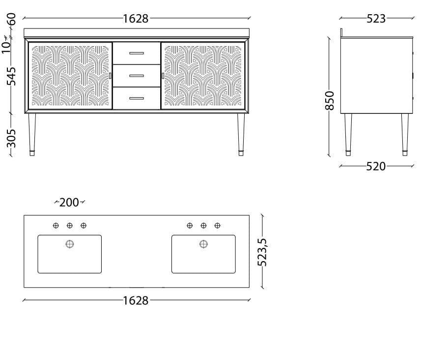 Деревянная двойная раковина с дверцами Park Avenue CORA 3S ARCH-00139415 - Вид №9