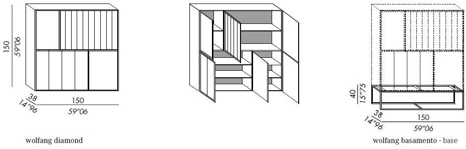 Meridiani Стенка из дерева с зеркальной дверцей Edition shine sun-id-1370690 - Вид №3