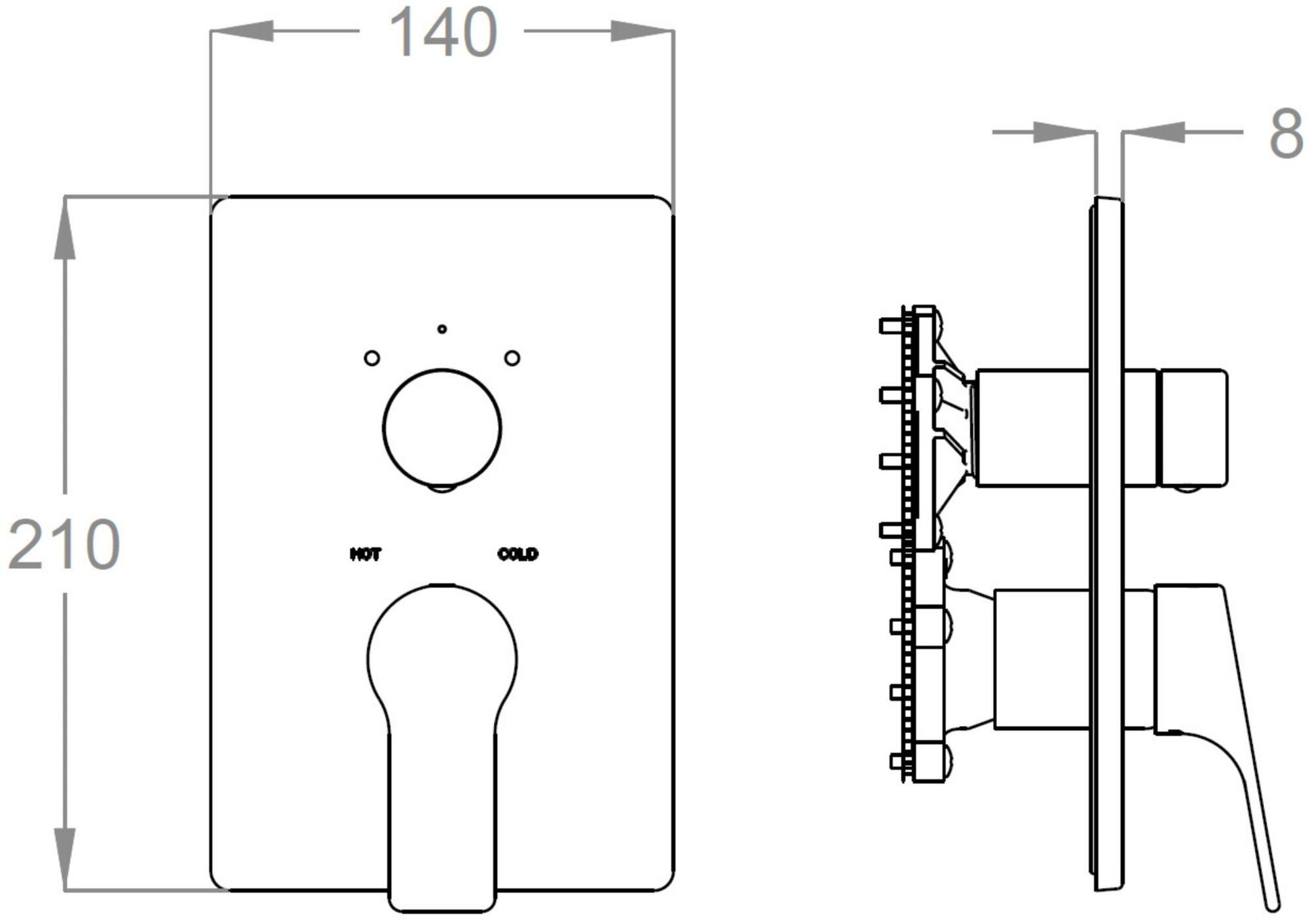 Fir Italia Смеситель для душа встраиваемый латунный с тарелкой New handy 52 5250178 - Вид №1