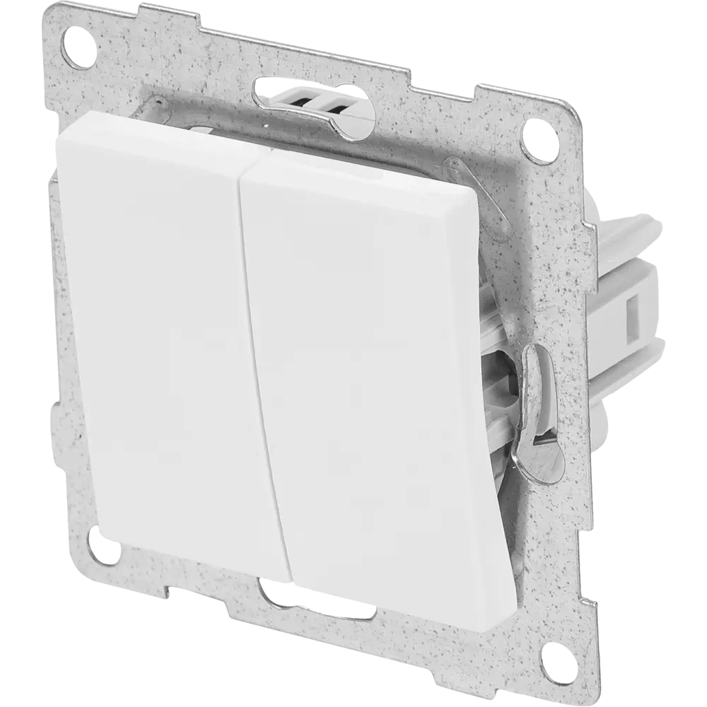 Выключатель GUSI Electric Classic с двумя клавишами в жемчужном исполнении 83864314 Ugra STLM-0045179