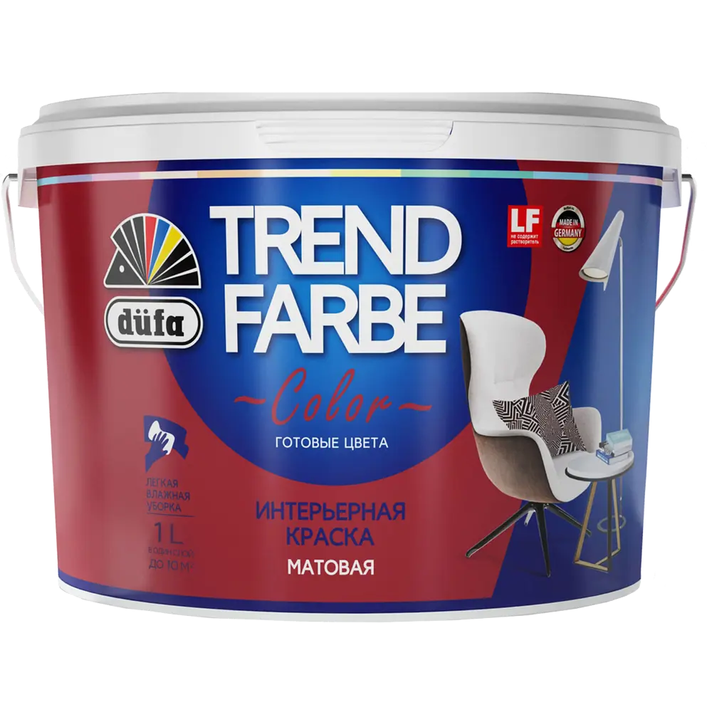 Краска для стен и потолков Trend Farbe цвет Пряная вишня 1 л 81970803 STLM-2048648 Dufa  - Вид №1