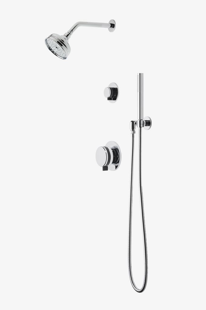 DBSP08 Душевая система с балансировкой давления в децибелах с 5-дюймовой розеткой для душа, ручным душем и ручкой с переключателем Waterworks 