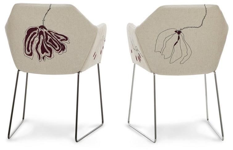 Saba Italia Тканевый стул на санках с подлокотниками New york sun-id-1362757 - Вид №4