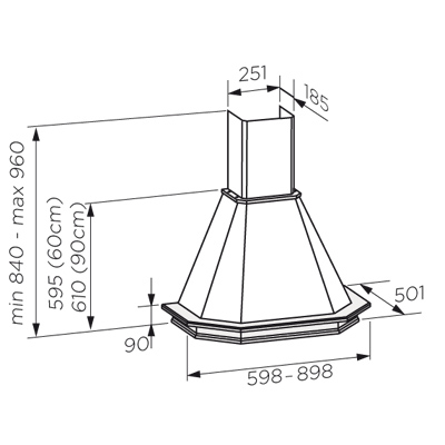 1106524 Вытяжка каминная Jetair ASPEN WH/A/90 T.GREZZO белый/бежевый STDN-0053085 - Вид №1