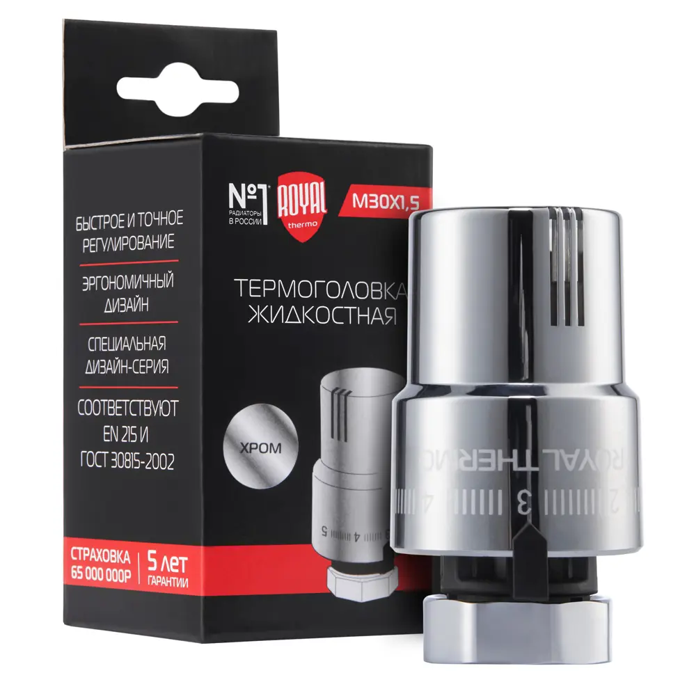 89370184 Термоголовка Royal Thermo M30x1.5 цвет хром STLM-0939401 